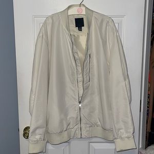Cream bomber jackets only worn once perfect condition size 2XL